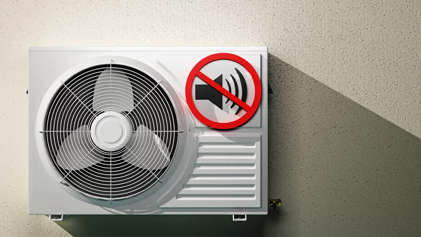 concept of noiselessness of the external unit of the air conditioner