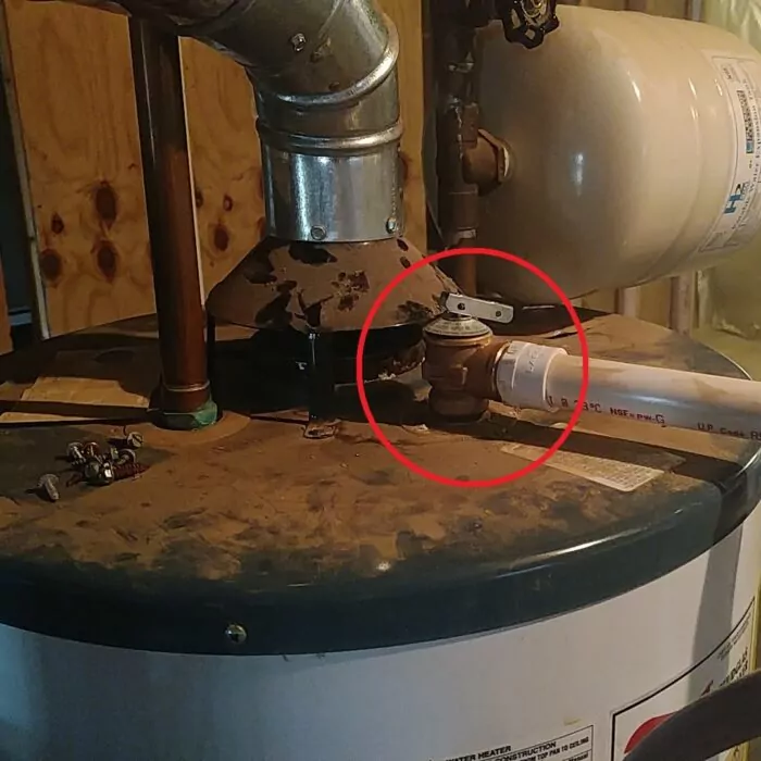 top water heater leak